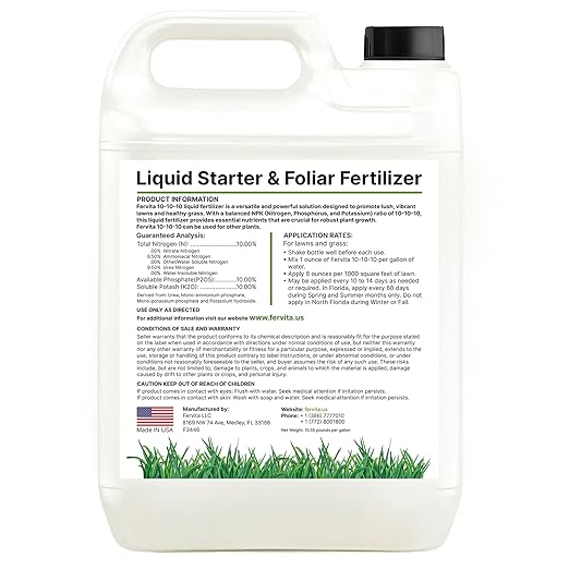 Liquid 10-10-10 Fertilizer for Lawn, Plants, Vegetables, Flowers - All Purpose Plant Food Outdoor & Indoor Plant Food - Balanced NPK Lawn Fertilizer with Nitrogen Potassium Phosphorus (1gal)