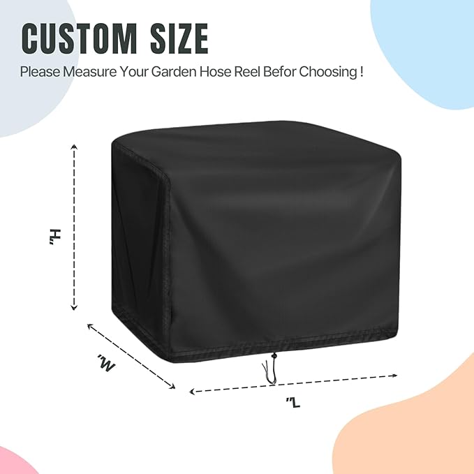 Hose Reel Cover,Waterproof Covers for Retractable Garden Hoses Reels,Heavy Duty Shield for Water Hose-Reel(Custom Size)