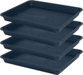 VUWEZ Rectangle Plant Tray, Plant Drip Tray, Plant Pot Saucers, Plant Germination Trays, Plant Saucers, 14.5'' x 11'' x 1.5'' (4 pack), Blue