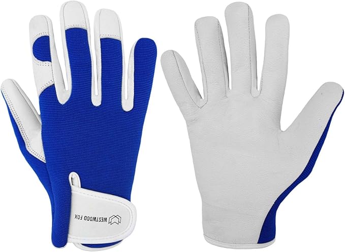 WESTWOOD FOX Gardening Gloves for Women Leather Thorn Safety Garden Heavy Duty Work Gloves Men Women Gardener Non-Slip Rigger