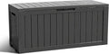 EasyUp 90 Gallon Outdoor Storage Box, Outdoor Deck Boxes for Garden Tools Equipment,Cushions and Patio Storage,Lockable and Resin,Easy to Install(Black)