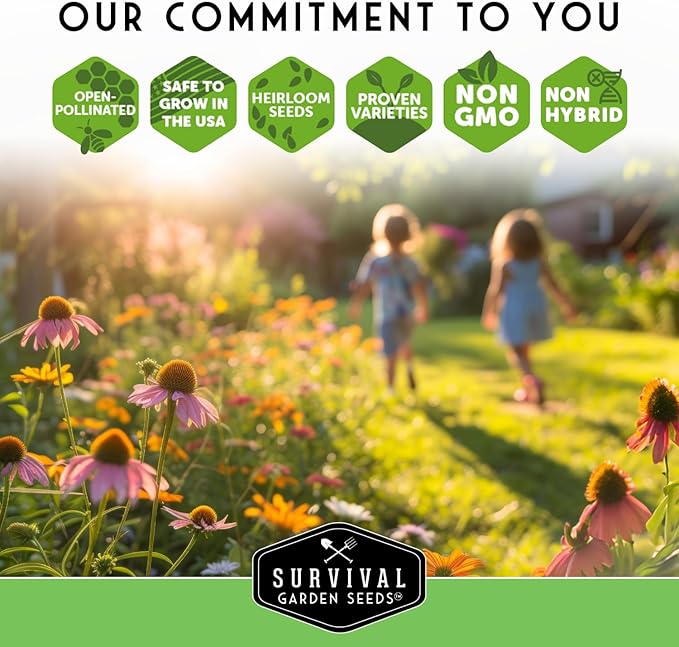 Flower Seeds Garden Kit - 36 Packs of Annual & Perennial Flowers for Planting – with Wildflowers for Pollinators, Bees, Butterflies | Heirloom Non-GMO Seed Starter Pack – Survival Garden Seeds