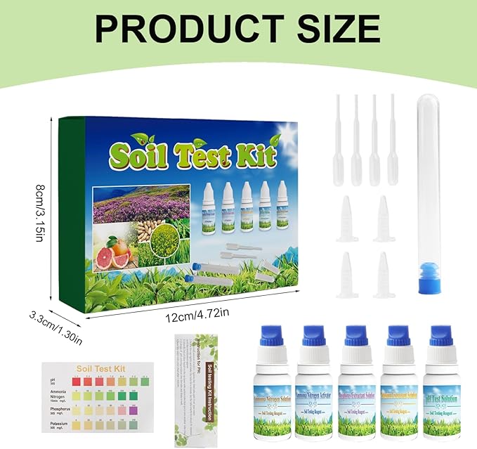 Potassium Test Kit|Soil Test Kit, 1 Set Soil Tester for Garden Nutrients, Nitrogen Phosphorus Potassium for Agriculture Gardening Lawn Yard