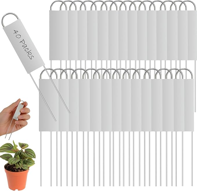 40 Pieces Metal Plant Labels 6 Inch Zinc Metal Plant Tags Garden Label Markers Outdoor Planting Garden Markers for Plants Vegetables Herb Seedlings Flowers