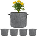 M METERXITY 5-Pack Plant Grow Bags 5 Gallon Grow Bags 300G Thickened Fabric Pots with Durable Handles Plant Garden Grow Pots for Fruits/Vegetables/Flowers/Plants [Grey]