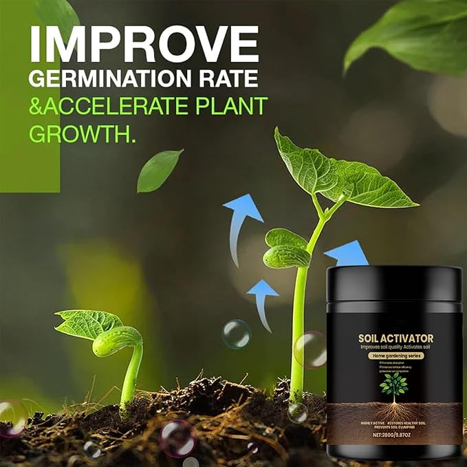 Soil Pro Activator, 280g/9.87oz Soil Activator for Plants & Gardens, Soils Conditioner, revitalizer & Restorer, Enhance Growth for Vegetables & All Plants (1PCS)