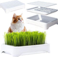 2-Pack Cat Grass Planter (No Seeds Included), Tri-Section Design, Anti-Pull Out Cat Grass Seed Starter Tray, Sprouts Growing Kit, Microgreens Growing Trays