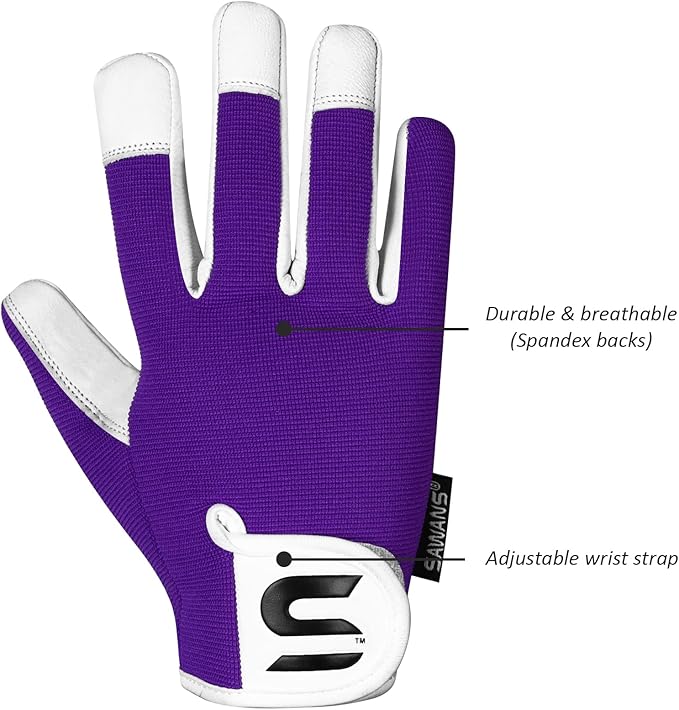 SAWANS Leather Gardening Gloves Ladies and Mens Thorn Proof Garden Gloves for Women Men Gardening Durable Work Gloves