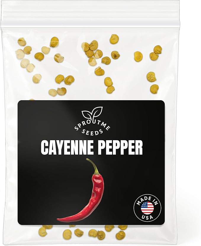 Cayenne Pepper Seeds for Planting – 50 Non-GMO Heirloom USA-Grown Hot Chili 30,000–50,000 SHU with High Germination (Capsicum annuum)