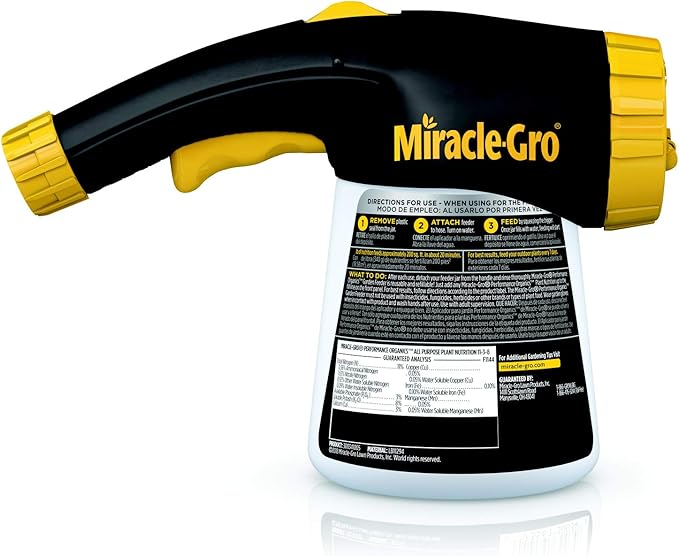 Miracle-Gro Performance Organics Garden Feeder, 12 oz. - Includes First Feeding of Miracle-Gro Performance Organics Plant Nutrition Inside - Feed Vegetables, Flowers and Herbs While Watering