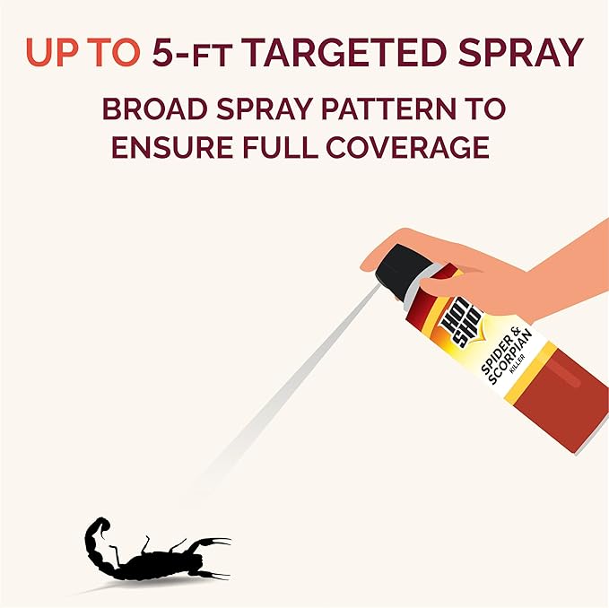 Hot Shot Spider & Scorpion Killer (Aerosol), Kills Large Spiders and Scorpions in Seconds, Including Black Widow, Brown Recluse and Wolf Spiders, 16 Ounces