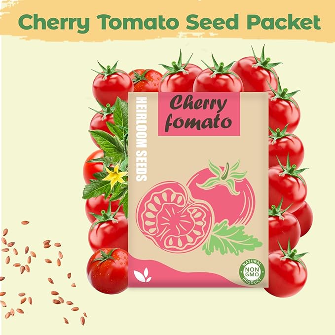 Tiny Tim Cherry Tomato Seed Pod Kit, 8-Pods Hydroponic Refill Pack, Compatible with AeroGarden and All Indoor Gardens, Includes Grow Sponges, Plant Food, Grow Anything Seed Pod Kit, 8-POD
