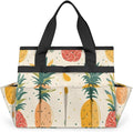 Garden Tool Bag Organizer Garden Tote Bag with Pockets Watercolor Fruit Pineapple Tool Storage Organizer Gardening Tool Kit Holder 13" x 6.8" x 2.8"