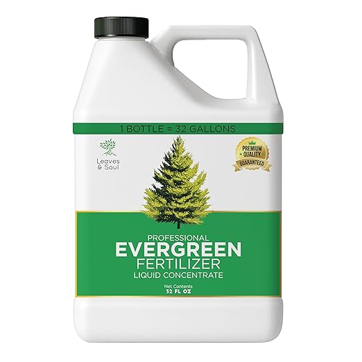 Leaves and Soul Professional Evergreen Tree Fertilizer Liquid Concentrate - 6-4-6 Blend for Evergreens, Garden Use - Liquid Plant Food for Evergreen Trees and Shrubs Outdoors - 32oz
