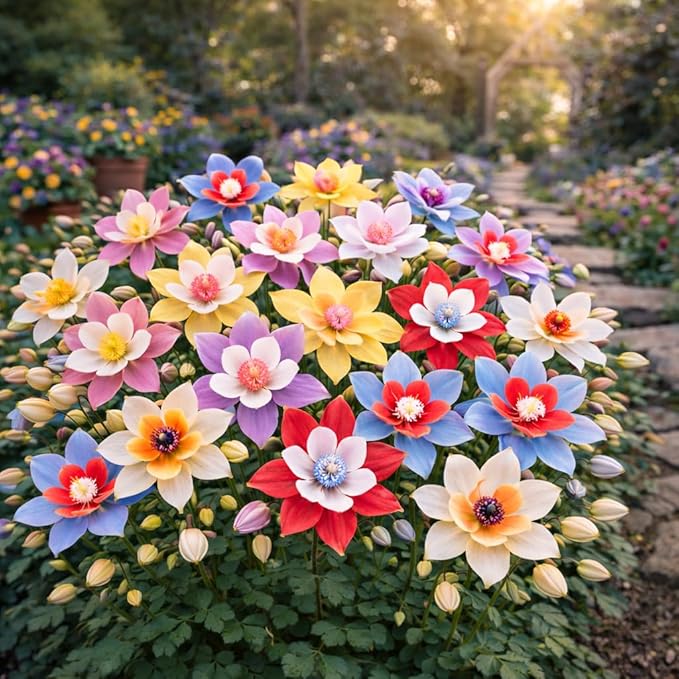 500+ Columbine Seeds for Planting Outdoors – Aquilegia Perennial Flower Seeds, Pollinator Friendly Wildflower Garden Flowers, Cottage Garden Flower Seeds for Spring Planting (Yellow,500)