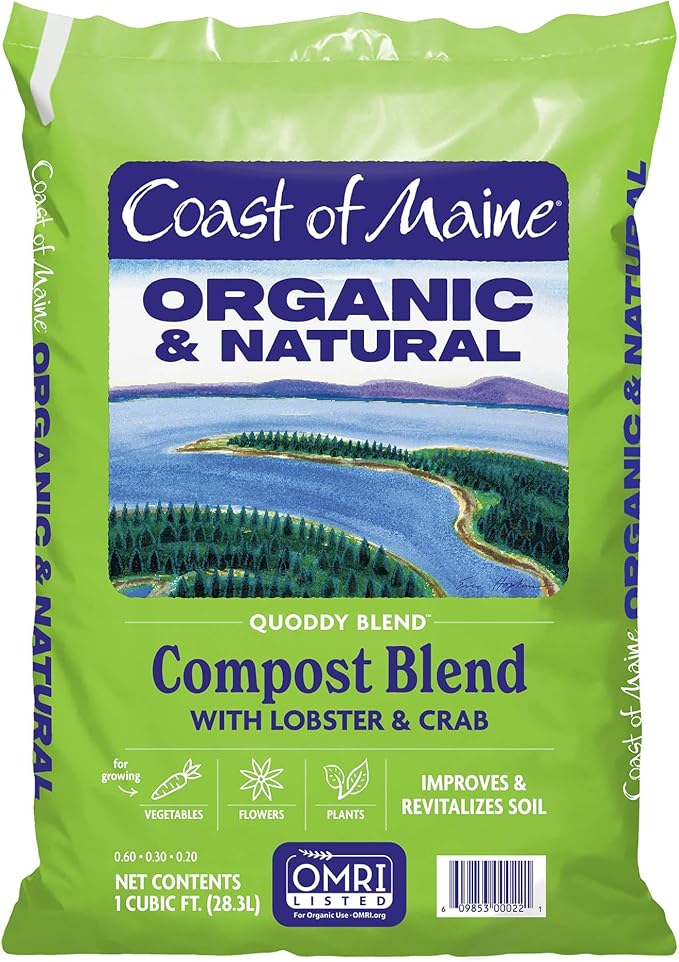 Coast of Maine Quoddy Blend, 1 cu ft (Pack of 10) Organic and Natural Compost Blend with Lobster and Crab - Improves and Revitalizes Soil