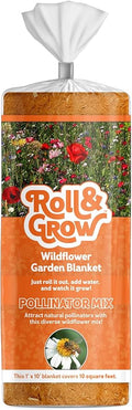 Amturf Roll & Grow Wildflower Garden Blanket, Pollinator Mix, 1' x 10', 10 sq ft