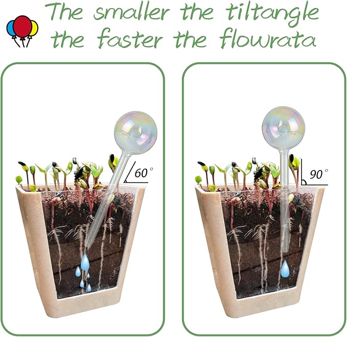 Small Plant Watering Globes 3 Pack, Glass Watering Globes, Plant Watering Globes, Small Watering Globes for Indoor Plants