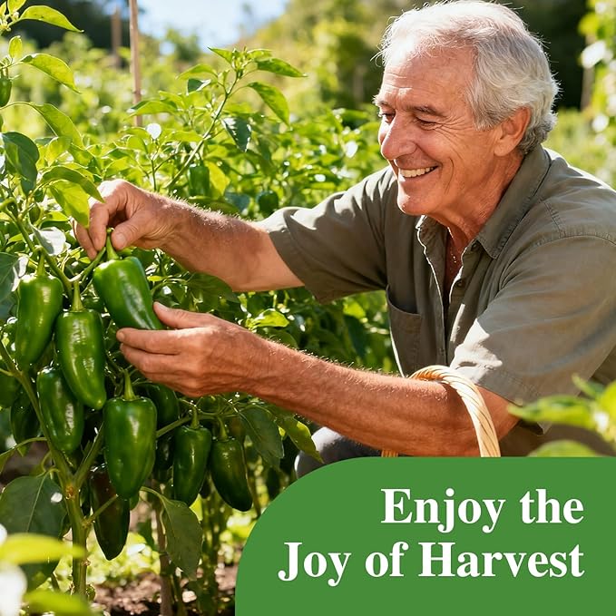 Jalapeno Pepper Seeds for Planting, Non-GMO Heirloom Vegetable Seeds for Outdoor Home Garden, Easy to Grow, Perfect for Salsa & Hot Sauce