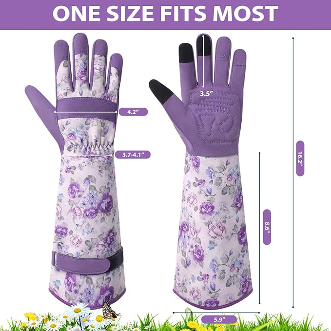 Trifabricy Gardening Gloves for Women - Long Garden Gloves with Grip Breathable, Thorn-Proof Puncture-Resistant Work Gloves