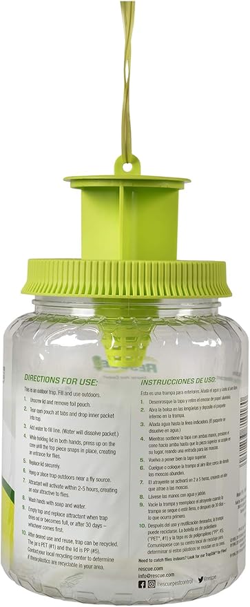 RESCUE! Outdoor Fly Trap - Reusable - 4 Traps