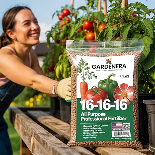 Professional 16-16-16 All Purpose Garden Fertilizer for Lawns, Flowers, Trees, Shrubs & Vegetables - 16 16 16 Slow Release Granular Fertilizer (12 OZ)
