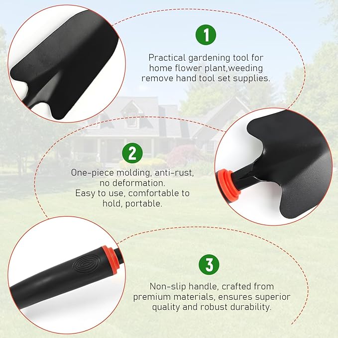 FR Ergonomic Garden Trowel – Heavy-Duty Stainless Steel Hand Shovel for Digging, Weeding & Transplanting (Comfort Grip)