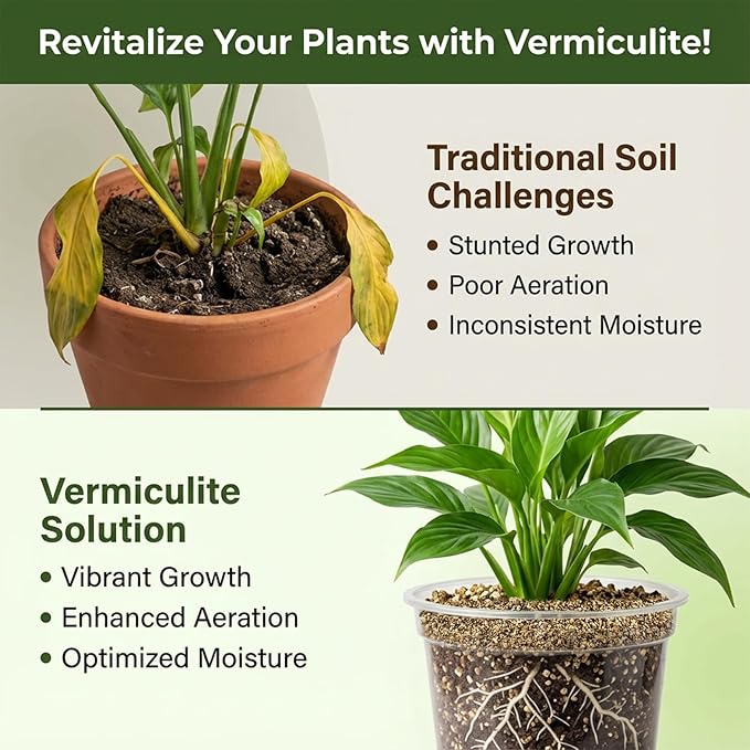 Sukh Vermiculite - Organic Vermiculite for Plants Fine Horticultural Vermiculite Soil Amendments Vermiculite Bulk Soil Additive Perfect for Potted Plants and Garden Professional (3-6MM, 1.9 Pounds)