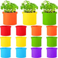 12 Pcs Multicolor Plant Grow Bags Large Grow Bags Fabric Planter Thickened Non Woven Fabric Pots with Handles for Indoor Outdoor Garden Planting Seeds Flower, 6 Colors (7 Gallon)