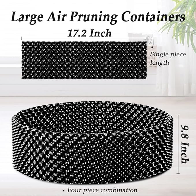 RooTrimmer 60 Gallon Air Pruning Container, Raised Garden Bed Large Tree Pos New Plastic Nursery Pot Fruit Vegetable Garden Grow beds (4 ft Diameter), Black