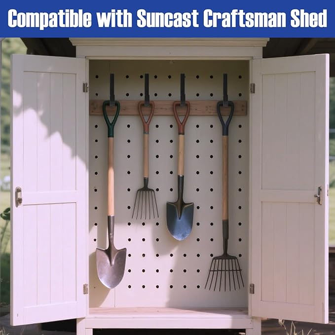 21 Pcs Storage Shed Tool Hooks Compatible with Suncast Shed Accessories, Heavy Duty ABS Shed Organizer for Garden Tools, Ladders and Hoses, Replacement for Craftsman and Lifetime Sheds