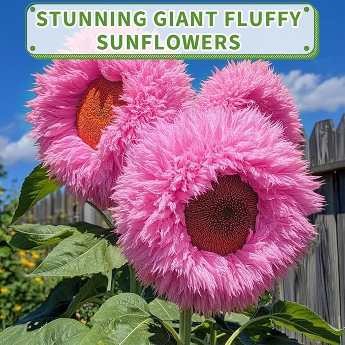 Teddy Bear Sunflower Seeds for Planting - 100 Non-GMO Heirloom Seeds, Fluffy Pom-Pom Blooms, Easy Growing, Attracts Pollinators for Indoor & Outdoor Gardens/Containers