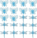 20pcs Dragonfly Plant Orchid Clips,Garden Transparent Plant Support Clip for Orchid Support Fixed Vine(Blue)