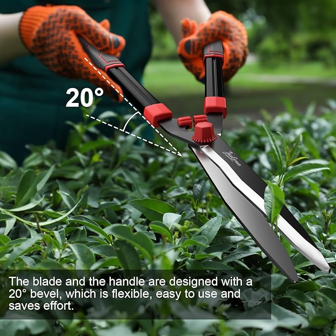 Hedge Shears 23" - Razor Sharp SK5 Carbon Steel Blades, Anti-Rust Coating, Lightweight Garden Clippers for Trimming Hedges, Shrubs & Bushes,Ergonomic Non-Slip Handles