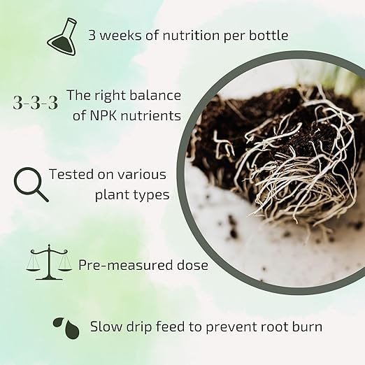 Plant Food for Houseplants | Ready-to-Use Indoor NPK Fertilizer & Plant Fertilizer Sticks (8 Drip Feeders)