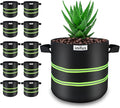 10 Pack 5 Gallon Thickened Grow Bags,Heavy Duty Aeration Nonwoven Fabric Plant Pots with Reinforced Handles Unique Design for Garden Nursery Vegetable Fruit Flower Plant Grow Bags
