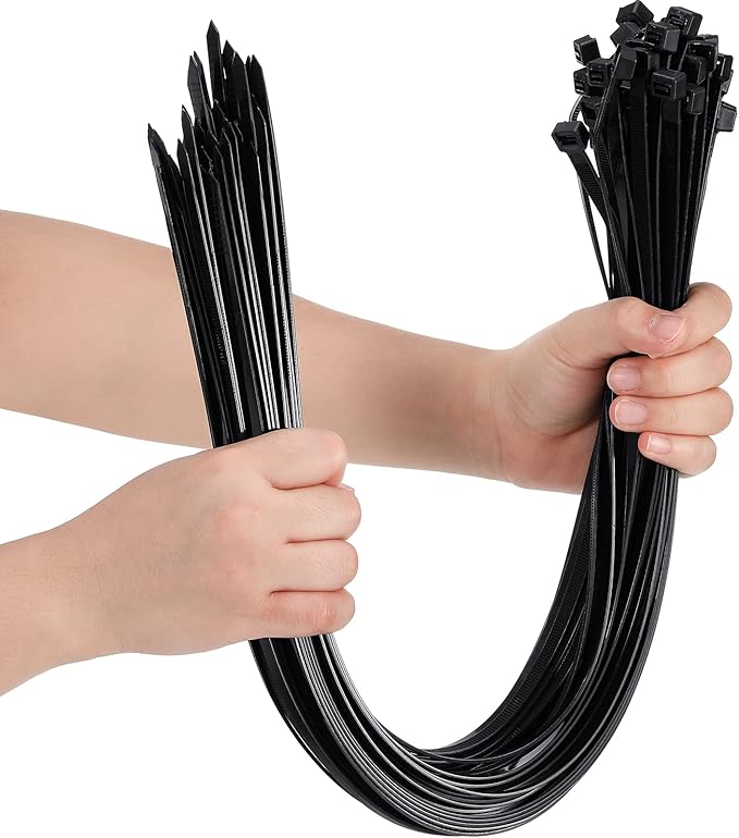 Shappy 50 Pcs Zip Ties Heavy Duty Strong Large Cable Wire Ties Zip Industrial Sturdy Wire, Awnings Tying Branches Bundling of Crops Fixed Water Pipes(30 Inch,Black)