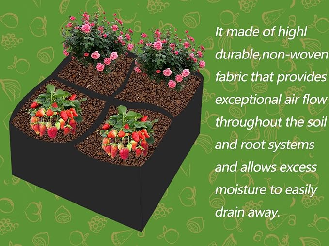 2Packs 30 Gallon Breathable & Durable Fabric Grow Bags - 2x2FT Heavy Duty Nonwoven Fabric Pots for Indoor Outdoor Vegetable and Flower, Perfect for Spring and Summer Gardening