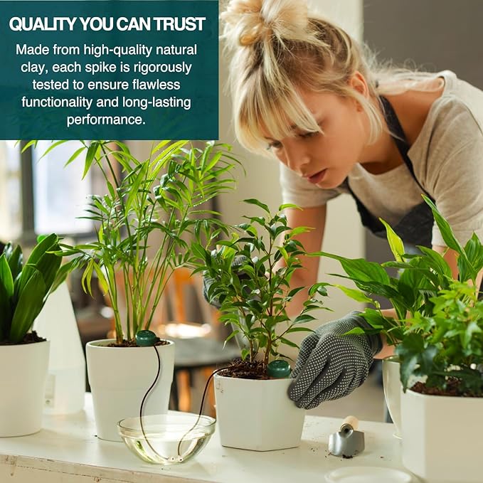 Blumat Classic Self-Watering Stakes - Prevents Overwatering and Underwatering for Healthy Growth While You are Away - Ideal for Indoor Plant Watering, 3 Pack, wo Adapter