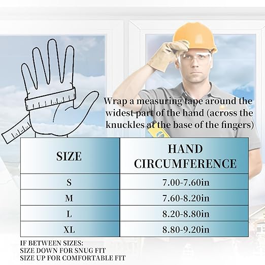 JUMPHIGH Work Gloves for Men, Multi-Functional Light Duty Mechanic Gloves, Outdoor, Performance Fit, Touch Screen, Abrasion Resistant (XL)