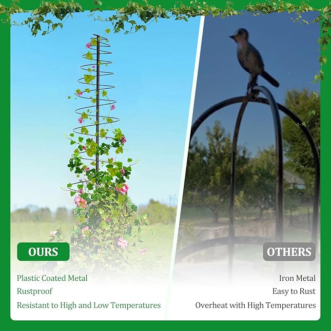 Trellis for Climbing Plants Outdoor,2 Pack Plants Trellis 44 inch Support Metal Garden Trellis for Plants Flowers Light Vegetables Vine Support