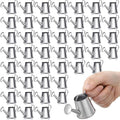 Layhit 50 Pcs Mini Watering Can Miniature Galvanized Watering Pot Garden Water Can Mini Kettle for House Crafts Garden Ornaments Gardening Landscape Party Favors, 3.35 x 1.57 x 1.97 Inches, Silver