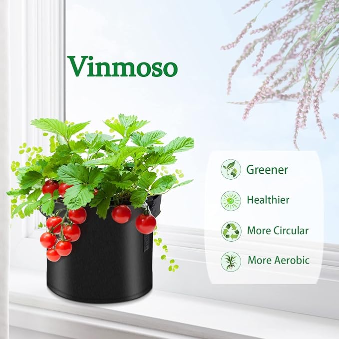 10 Pack Grow Bags 7 Gallon Heavy Duty Thickened Non-Woven Grow Bag with Handles Plant Grow Bags Planting Bags Plant Bags