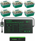 VIVOSUN Seedling Heat Mat with Self-Adjusting Dual Digital Display Temperature Controller, 10"x20.75", and 6-Pack Seed Starter Trays, 72-Cell Seed Starter Kit with Humidity Dome for Germination