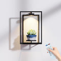 Starxing Wall Plant Shelf with Grow Lights, Remote Control Indoor Plant Holder Stand for Hanging Planters, Modern Framed Wall Decor for Living Room, Home S-1PK