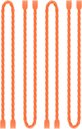 TRIPLE DEER 4Pcs 18-Inch Silicone Cable Ties Colorful Reusable Steel-Core Silicone Twist Gear Tie Straps for Bundling and Organizing, Bendable Holder Strap for Indoor and Out All Purpose, Orange