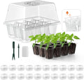 Seed Starter Tray, 20PCS Seed Starter Kit, Seedling Starter Trays with Heightened Lids for Seed Staring, Indoor Plant Germination Trays (12 Cells per Tray) Transparent