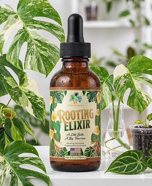 Rooting Elixir Prop Drops – Extra-Strength Liquid Hormone for Cuttings & Plant Propagation – IBA Root Stimulator with Vitamins – Transplant Shock - Houseplants, Monstera, Philodendron, Fiddle, Pothos