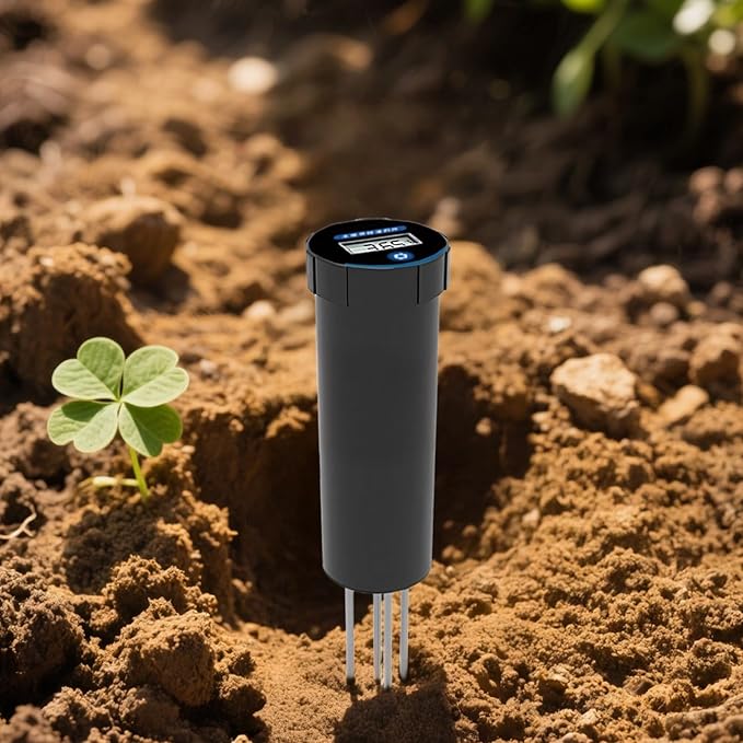 Digital Soil Ph Meter, Quick Tester for Moisture, Temperature, Conductivity, and Ph Value, LCD Screen, Garden Farm Use, Easy to Carry