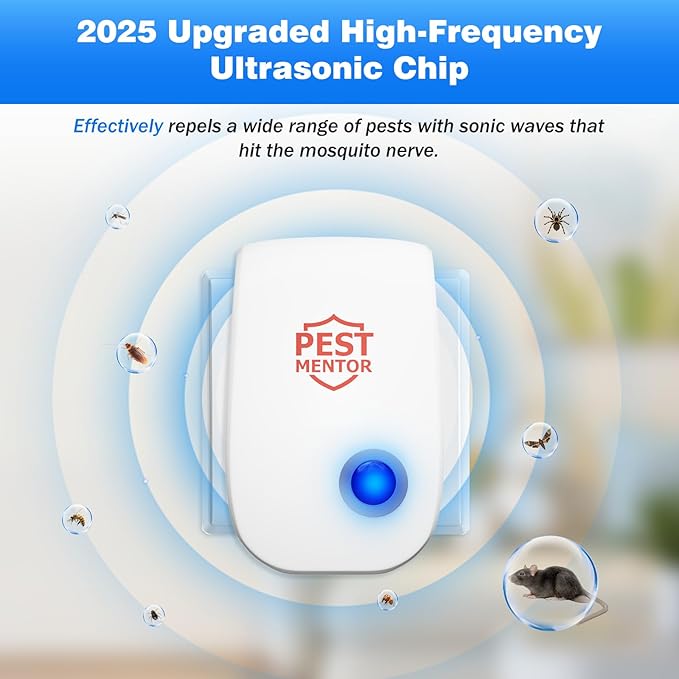 Ultrasonic Pest Repellent Indoor 10 Pack Insect Repellent, Ultrasonic Plug in for Cockroaches, Mouse, Bugs, Mosquito, Mice, Spider, Ant, Rodent Repellent, Silent, Energy-Efficient